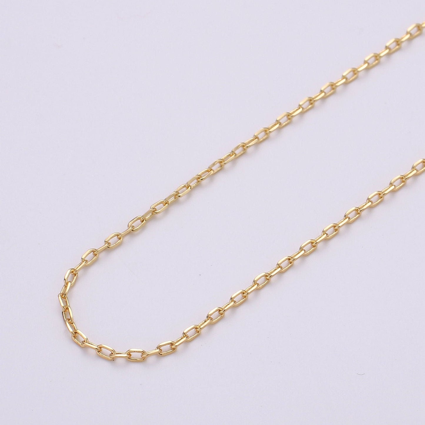 Gold Rolo Cable Chain by Yard, Dainty Oval Cable Chain, Wholesale bulk Roll Chain for Necklace, Bracelet, Anklet Jewelry Making,136