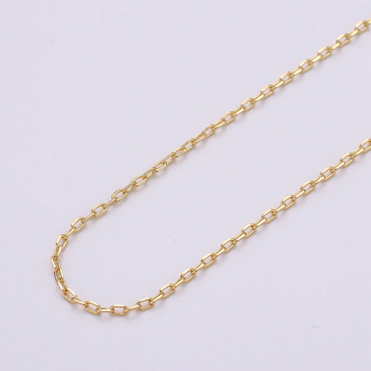 Gold Rolo Cable Chain by Yard, Dainty Oval Cable Chain, Wholesale bulk Roll Chain for Necklace, Bracelet, Anklet Jewelry Making,136