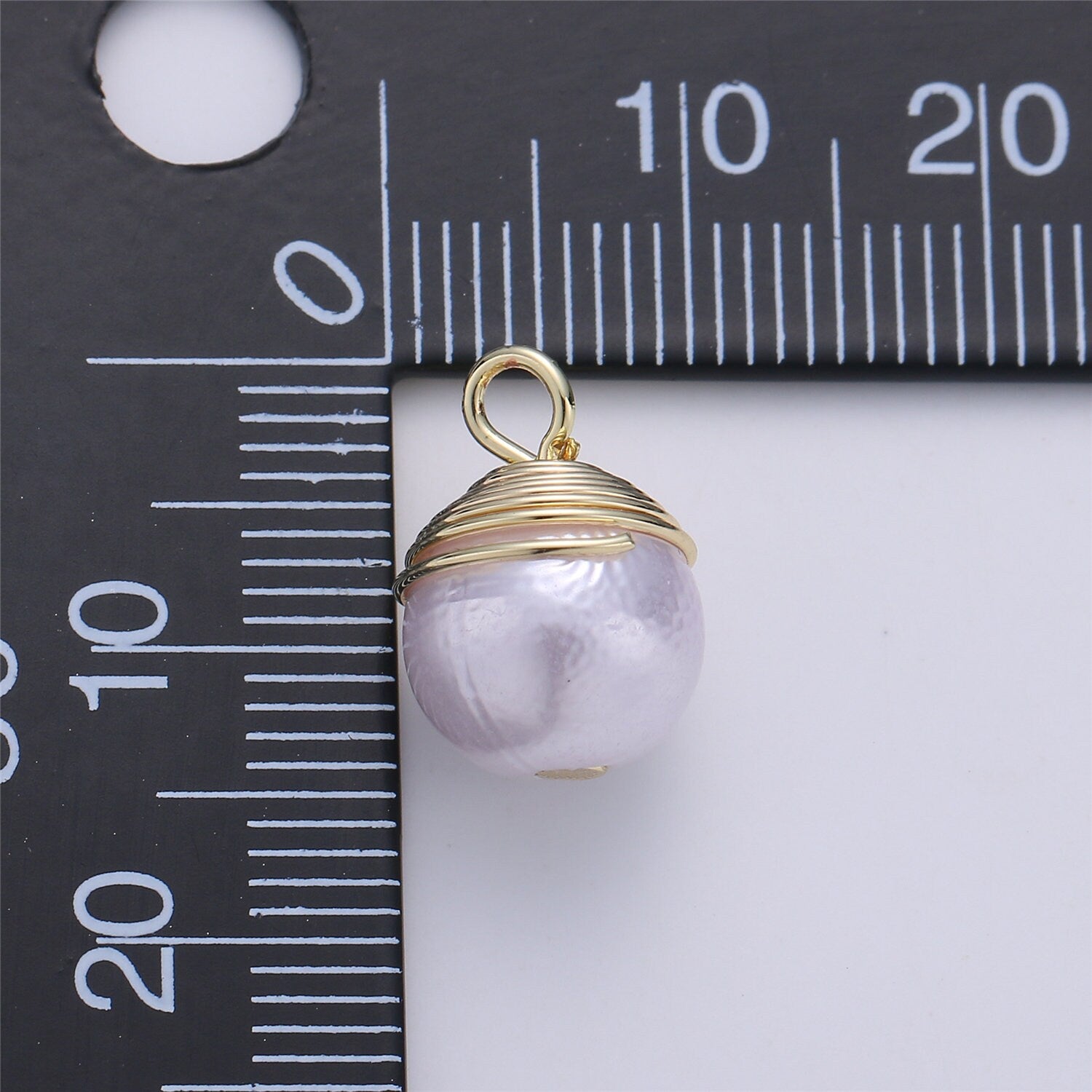 Solitaire Pearl Simulated Round Pendant gold Charm White Pearl DIY Jewelry Necklace making