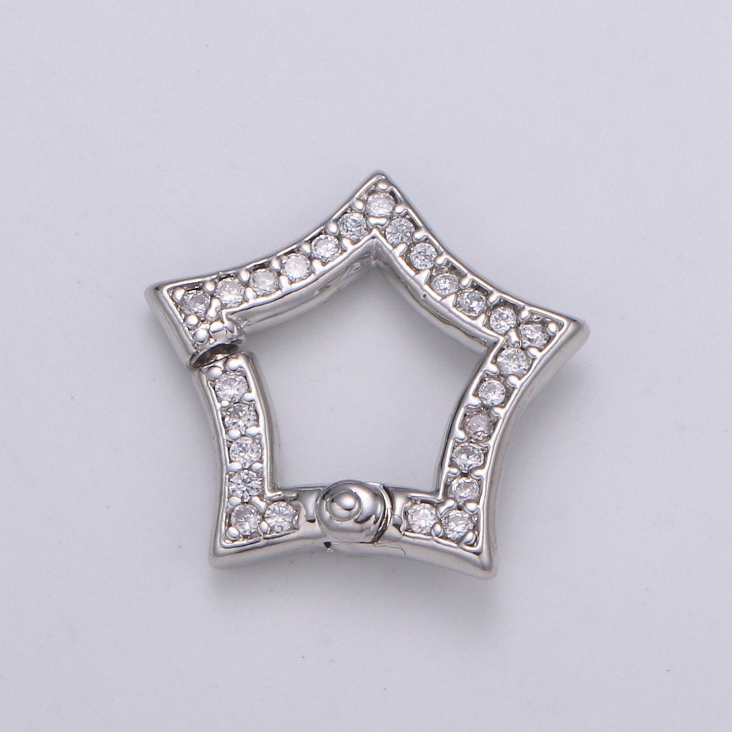 1pc Double Sided Star Pull Gate Ring Clasp, Celastial Clasp, Interlocking Clasp, Pave Stas Clasps, Gold Silver Color Option,1105,1106