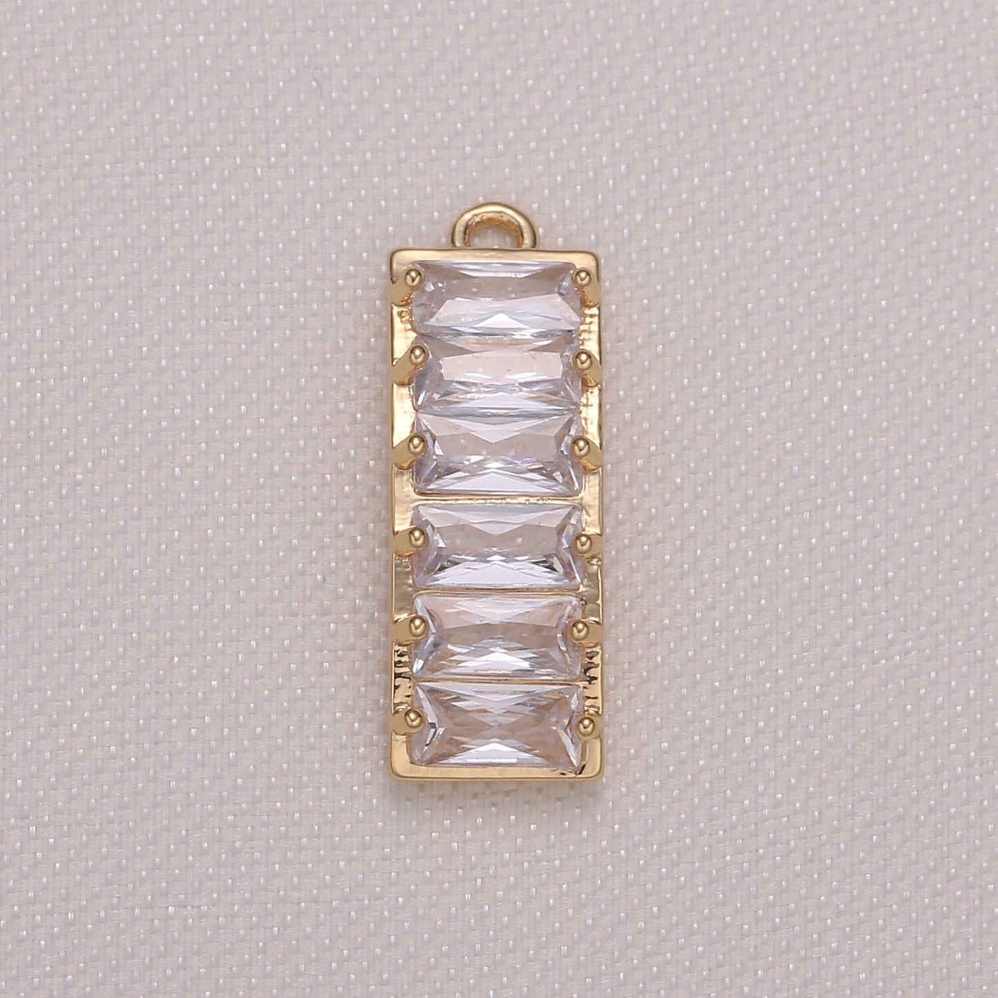 Dainty Baguette Rectangle charm Mini Gold Geometric pendant for Necklace Bracelet Earring Component -920