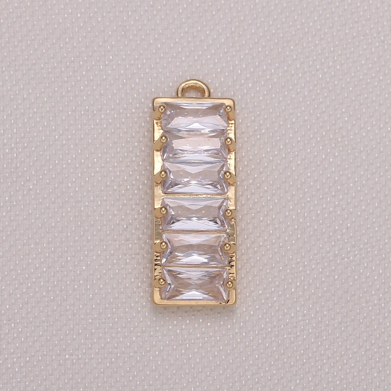 Dainty Baguette Rectangle charm Mini Gold Geometric pendant for Necklace Bracelet Earring Component -920
