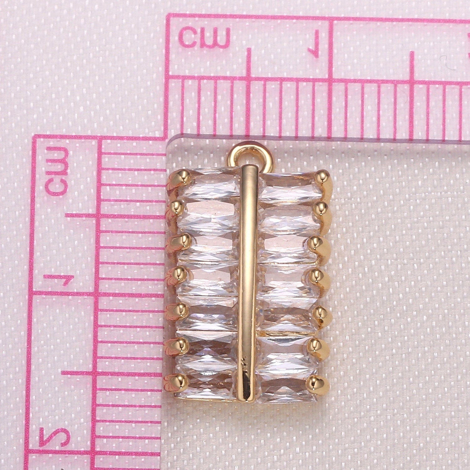 Dainty Baguette Rectangle charm Mini Gold Geometric pendant for Necklace Bracelet Earring Component -931