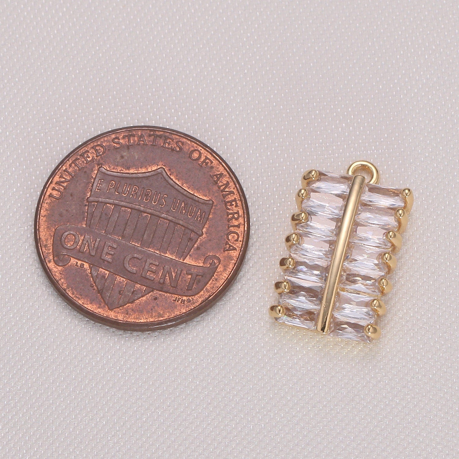 Dainty Baguette Rectangle charm Mini Gold Geometric pendant for Necklace Bracelet Earring Component -931