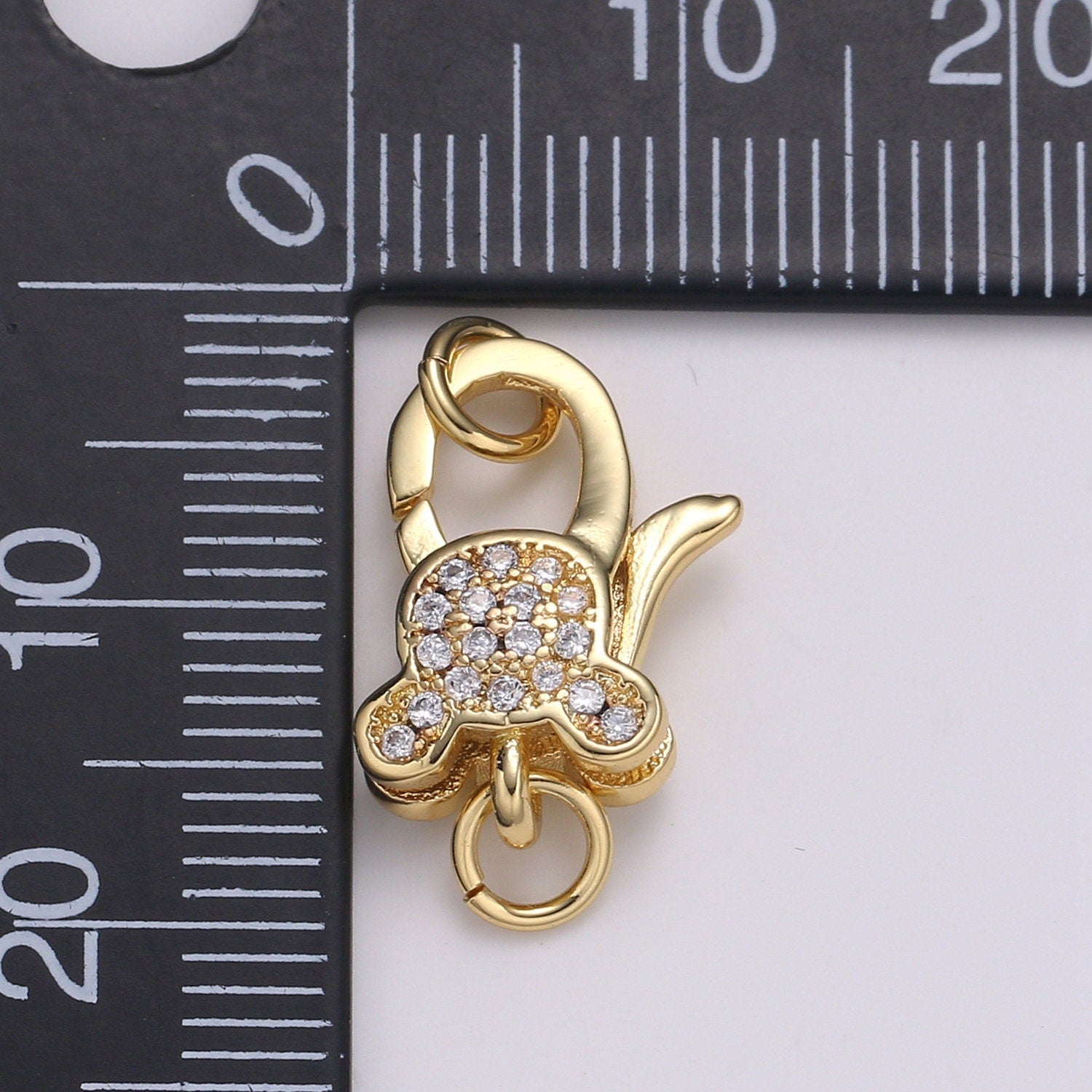 1pc Double Sided Wholesale Lobster Clasp Gold, CZ Lobster Claw with Jump Ring for Jewelry Necklace Bracelet Anklet Making, supp 1129