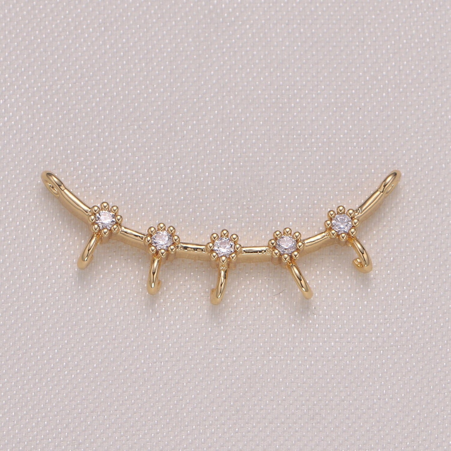 Dainty Link Charm Connector Pendant, Dangle Charm Necklace Link Connector Charms,Lariat Jewelry Gold Micro pave -952