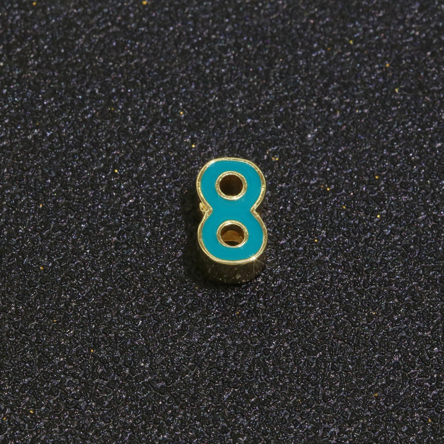 Gold Enamel Number Bead charm Personalized Beaded Colorful Bracelet Custom Year Age Beaded Bracelet for Jewelry Making Supply 8mm,10mm