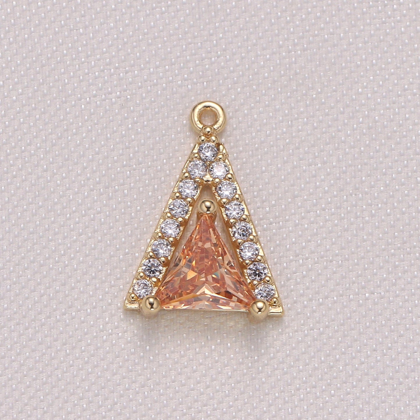 Mini Triangle CZ Pave Gold Geometric Charm Gold Small Minimalist Jewelry Making Supplies for Bracelet Earring Necklace -954
