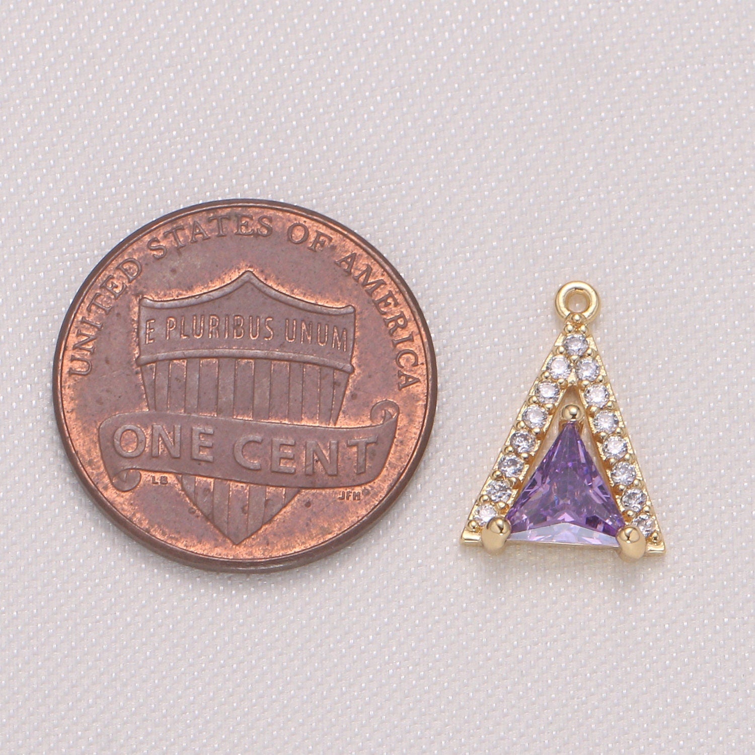 Mini Triangle CZ Pave Gold Geometric Charm Gold Small Minimalist Jewelry Making Supplies for Bracelet Earring Necklace -954
