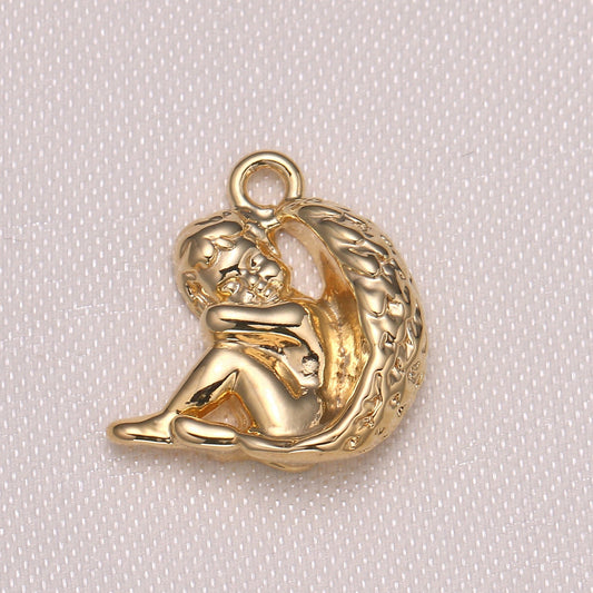 Mini Angel Charm Cherub Charm Micro Pave Cz Baby charm for Jewelry Making -1004