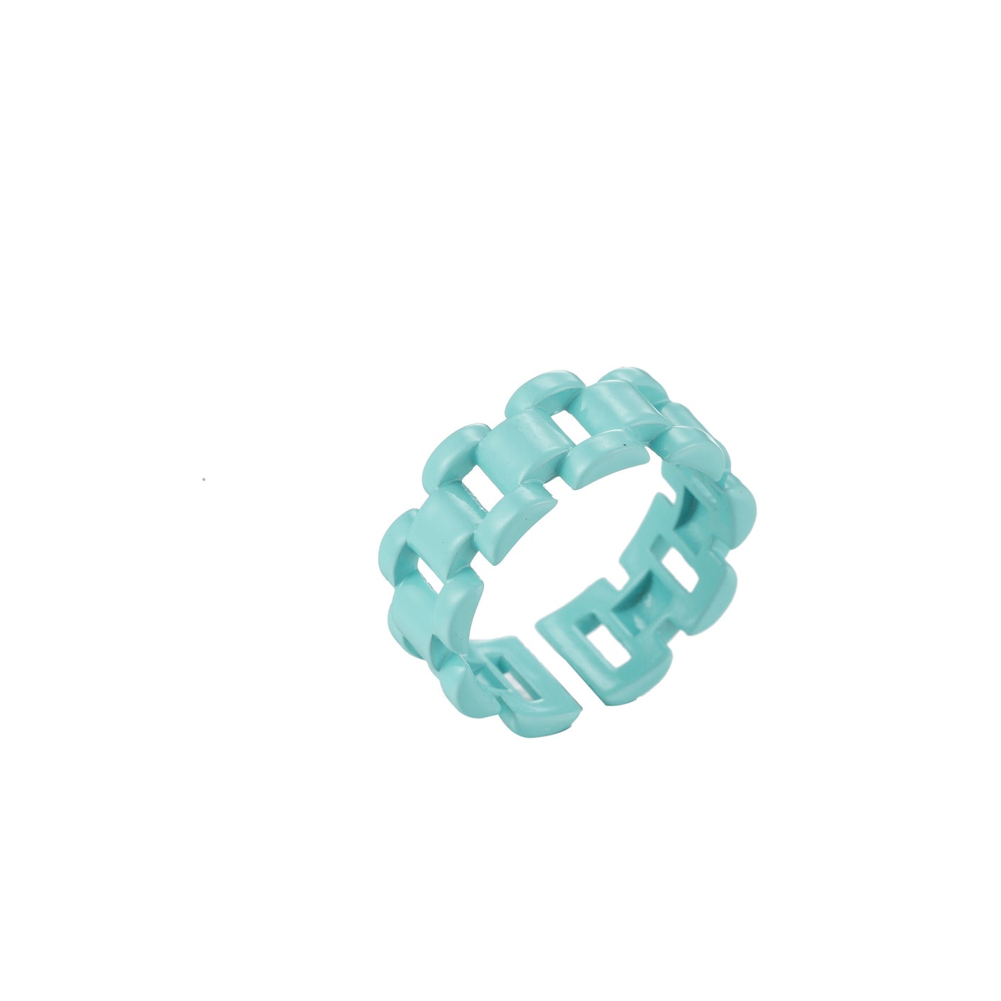 1x Chunky Y2K style retro ring Open Adjustable Colorful Watch Chain Link ring Summer Trend Rings Neon Enamel Chain for Fun Stackable Jewelry