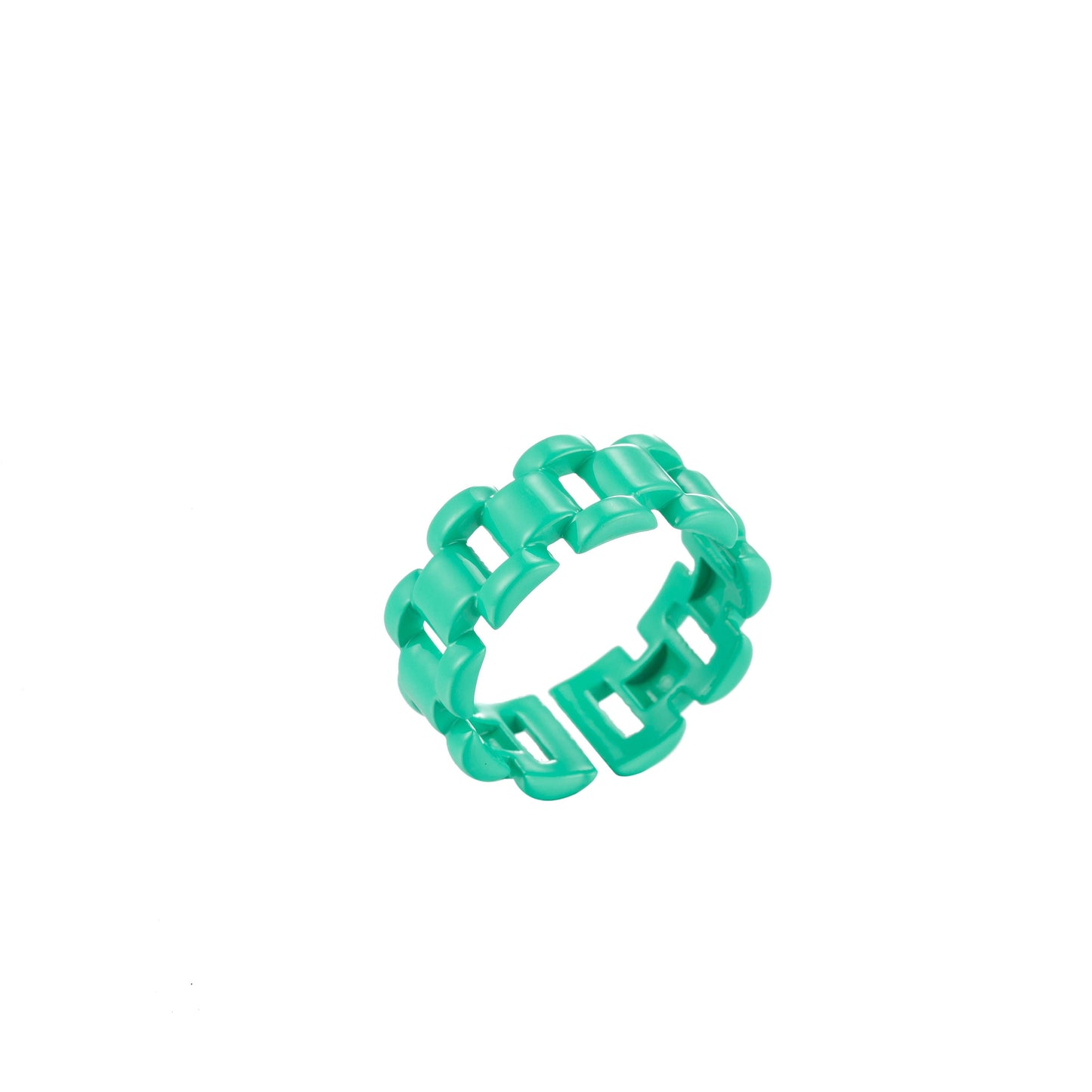1x Chunky Y2K style retro ring Open Adjustable Colorful Watch Chain Link ring Summer Trend Rings Neon Enamel Chain for Fun Stackable Jewelry