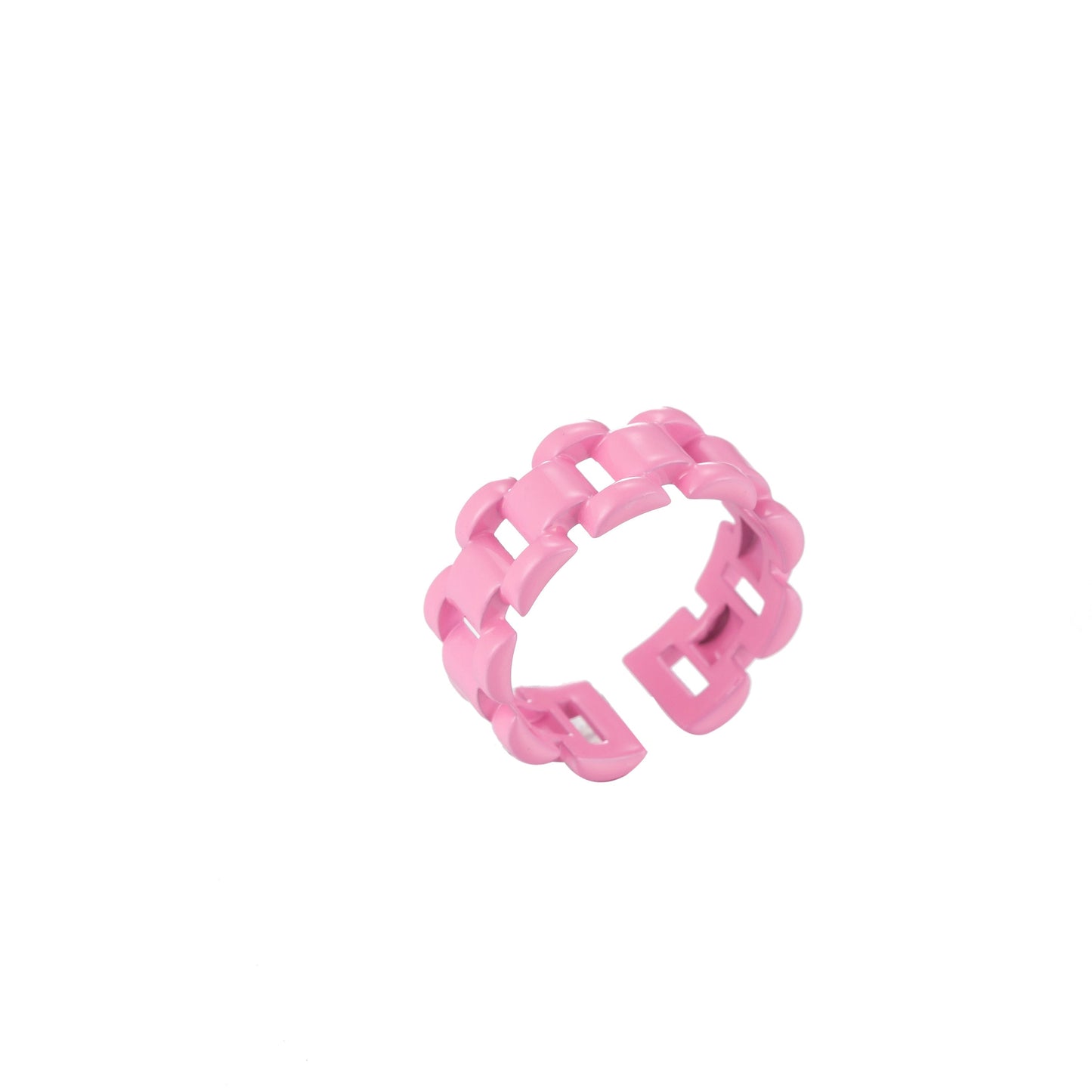 1x Chunky Y2K style retro ring Open Adjustable Colorful Watch Chain Link ring Summer Trend Rings Neon Enamel Chain for Fun Stackable Jewelry