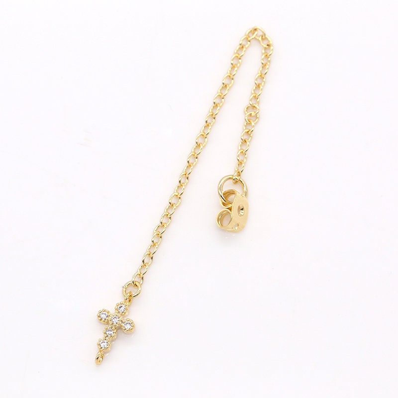 1 pair Cubic Cross Drop Ear Back 70mm long 1mm thick Earring Back Stopper for Earring making components Jewelry findings wholesale, 831