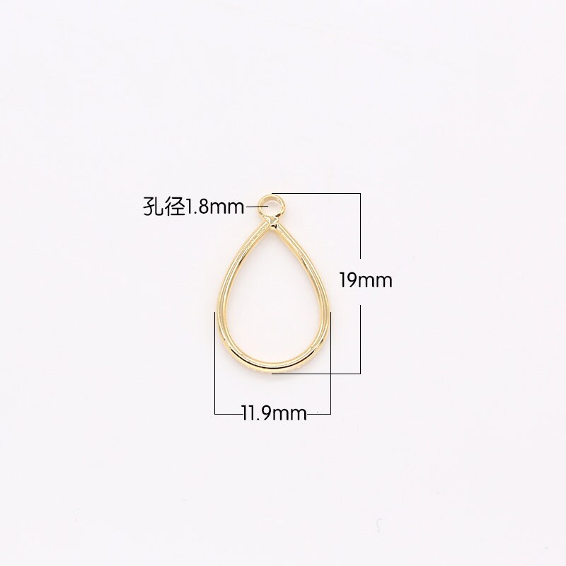 Gold Hollow Tear Drop Pendant -Shiny Teardrop Charms -Simple Findings -Geometry Dangle Pendant -Jewelry Supplies -189