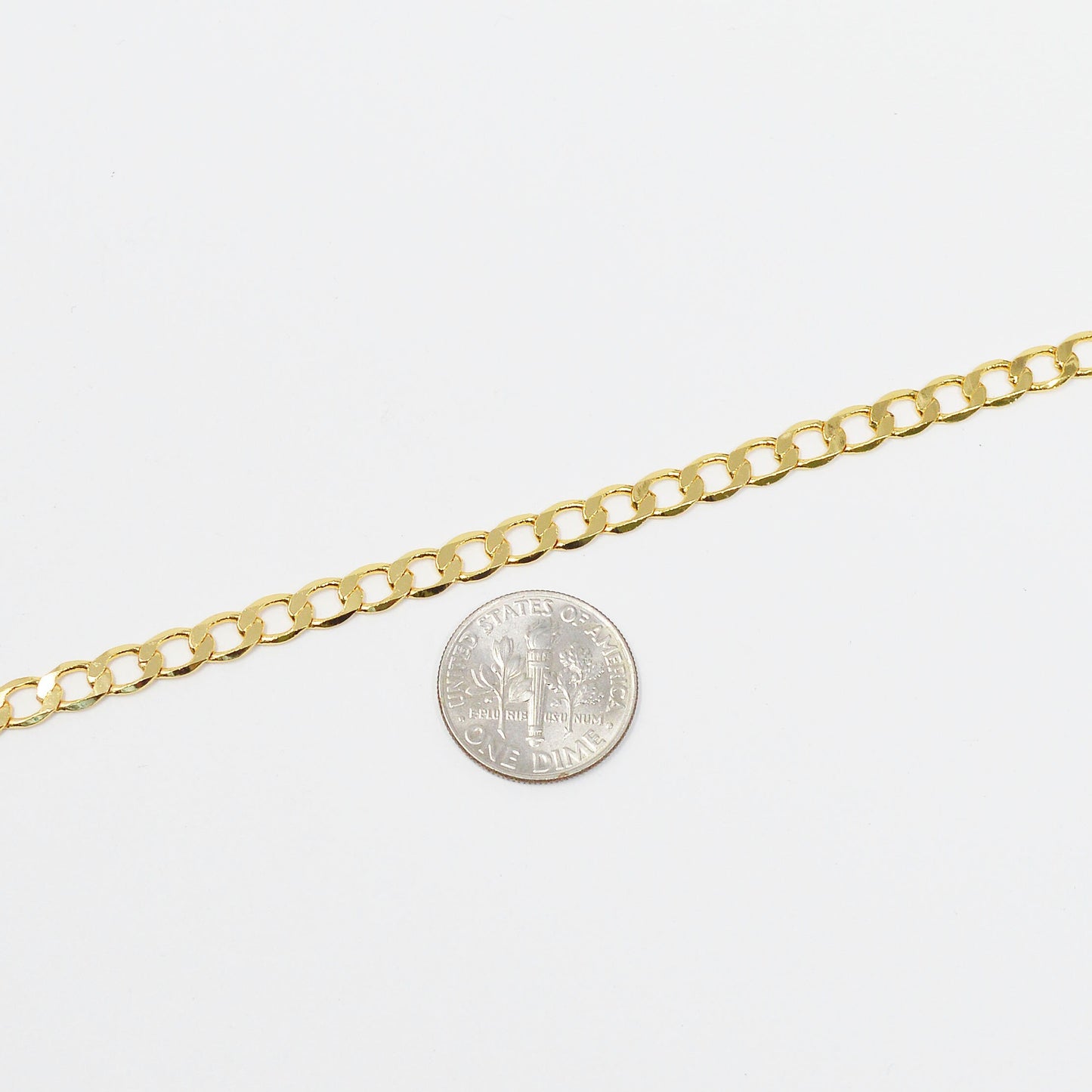 Cuban Gold 4.5mmx7.2mm, CMiami Curb Chain by Yard, Cuban Curb Chain, Wholesale bulk Roll Chain for DIY Craft, Thicks 0.7mm,Roll-430
