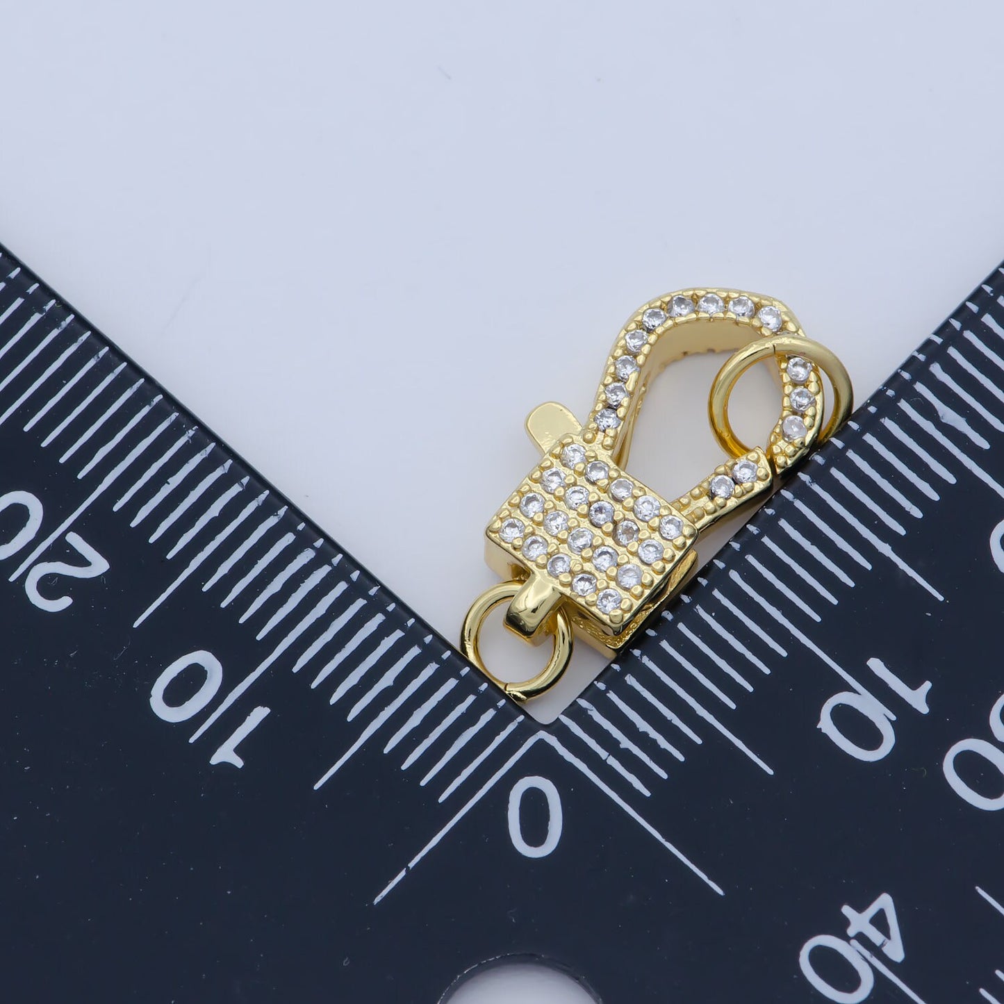 14k Gold Fill Square clasp for Bracelet Necklace Buckle Micro paved , CZ Cubic Lobster Clasp Fastener for Beading supplies Component