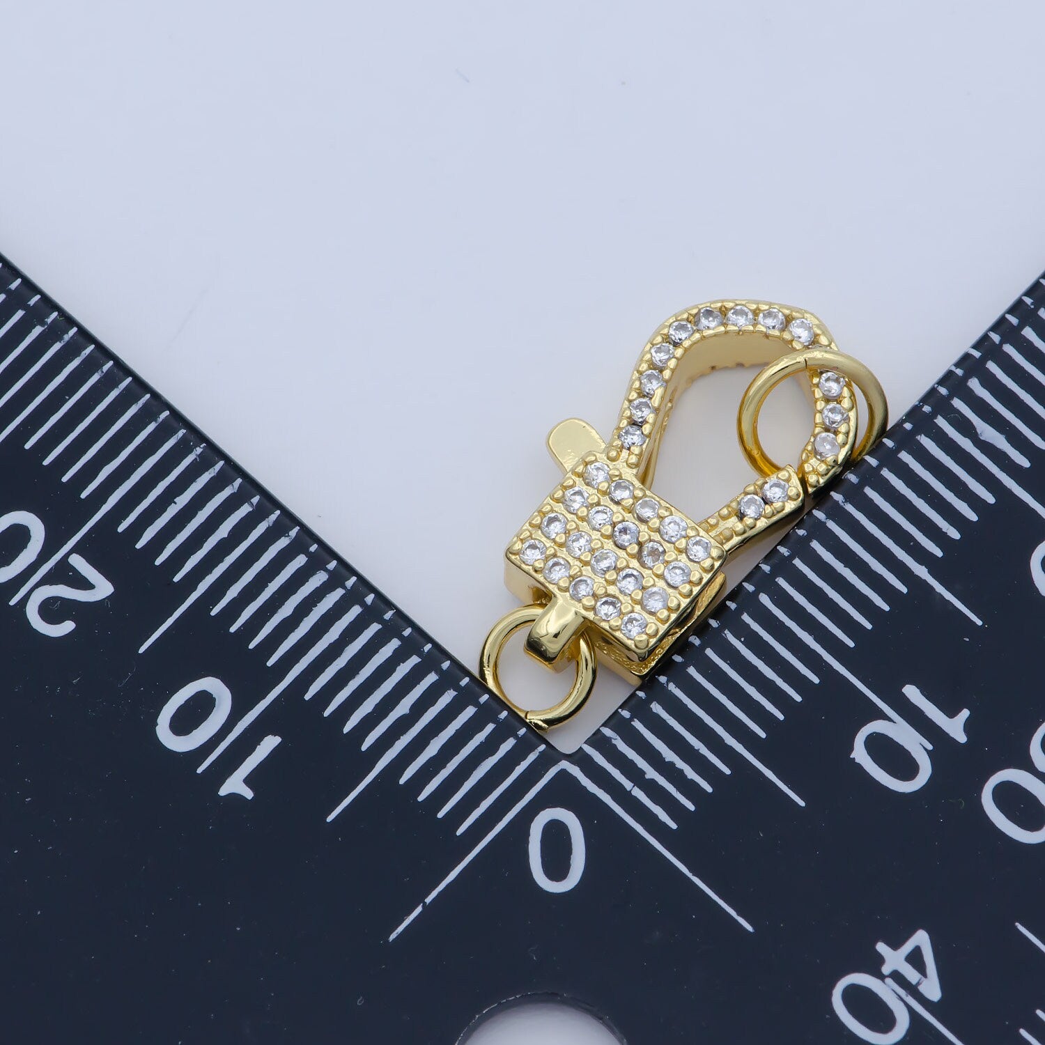 14k Gold Fill Square clasp for Bracelet Necklace Buckle Micro paved , CZ Cubic Lobster Clasp Fastener for Beading supplies Component