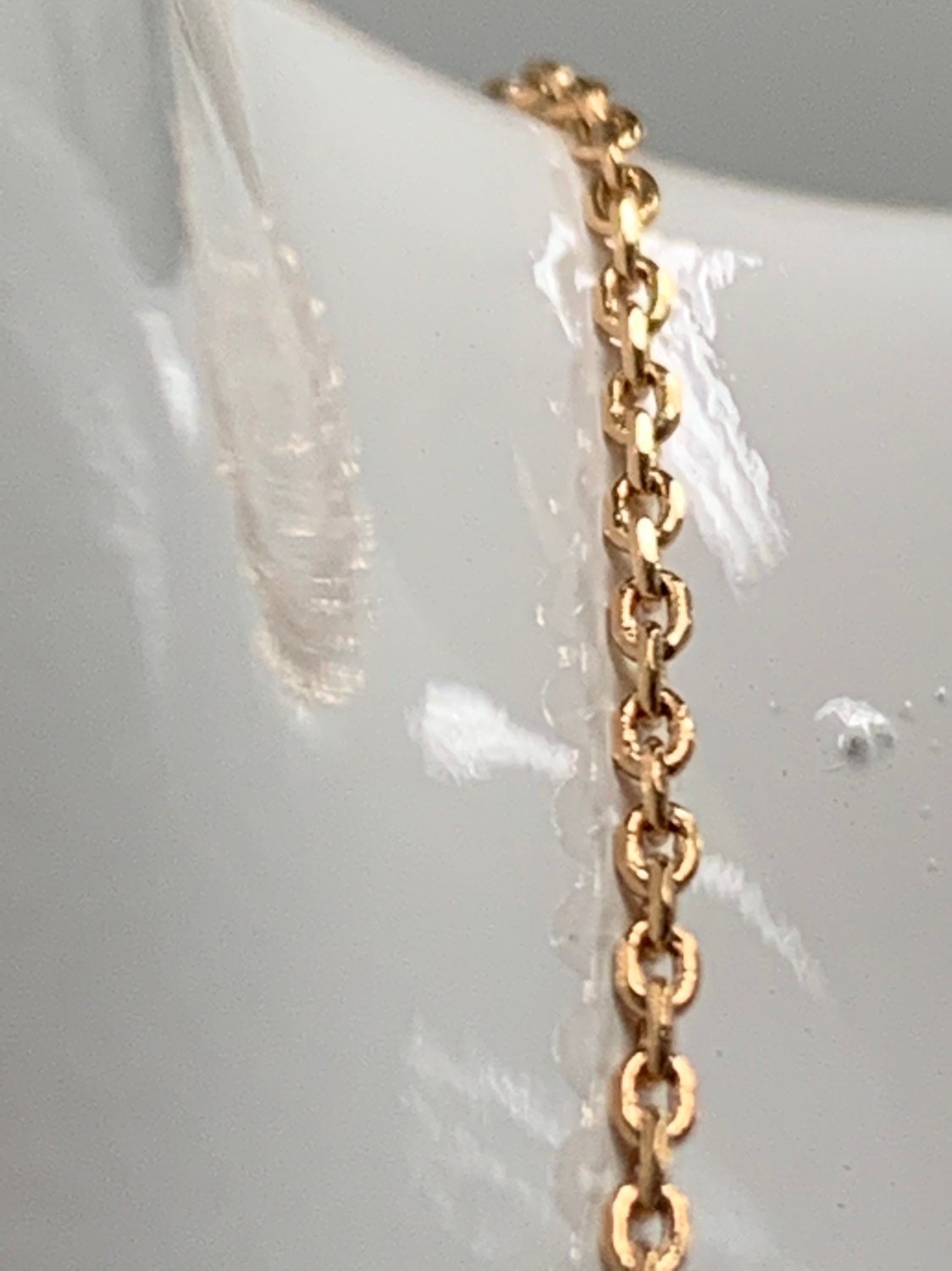 1pc 17.5'' Ready to Use Pinkist Gold Thin Rolo Necklace Chain, Layering Rolo Chain Dainty Necklace, For Pendant Charm Necklace Making,309