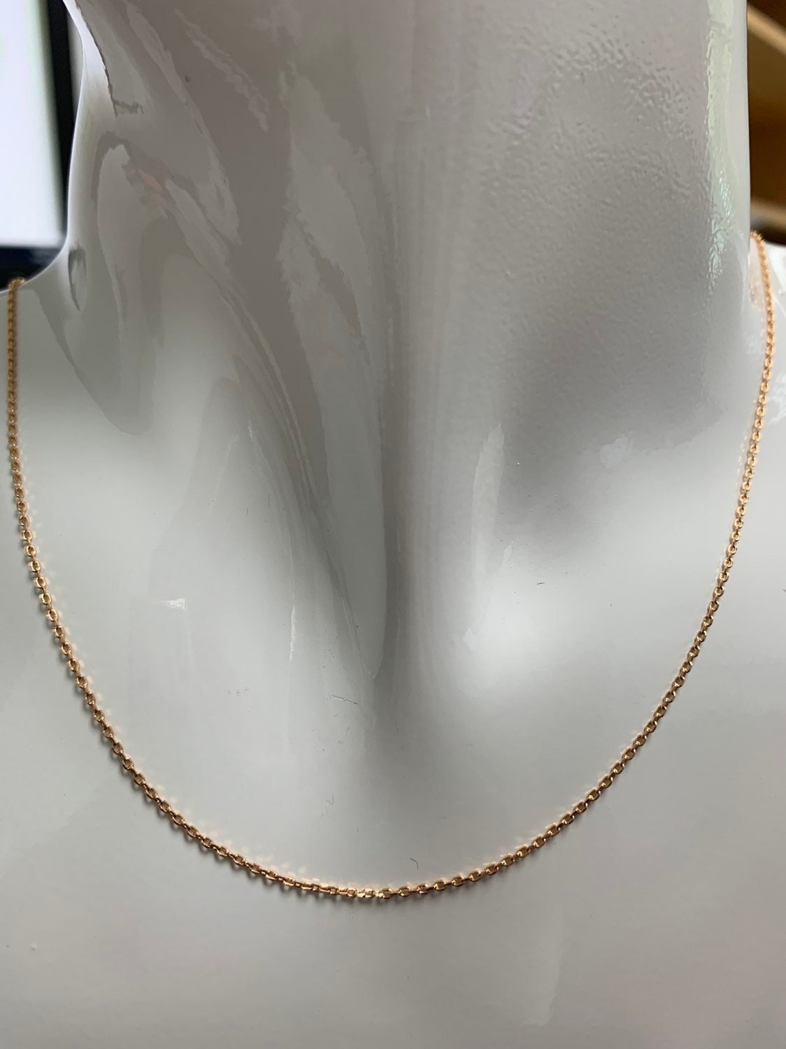 1pc 17.5'' Ready to Use Pinkist Gold Thin Rolo Necklace Chain, Layering Rolo Chain Dainty Necklace, For Pendant Charm Necklace Making,309