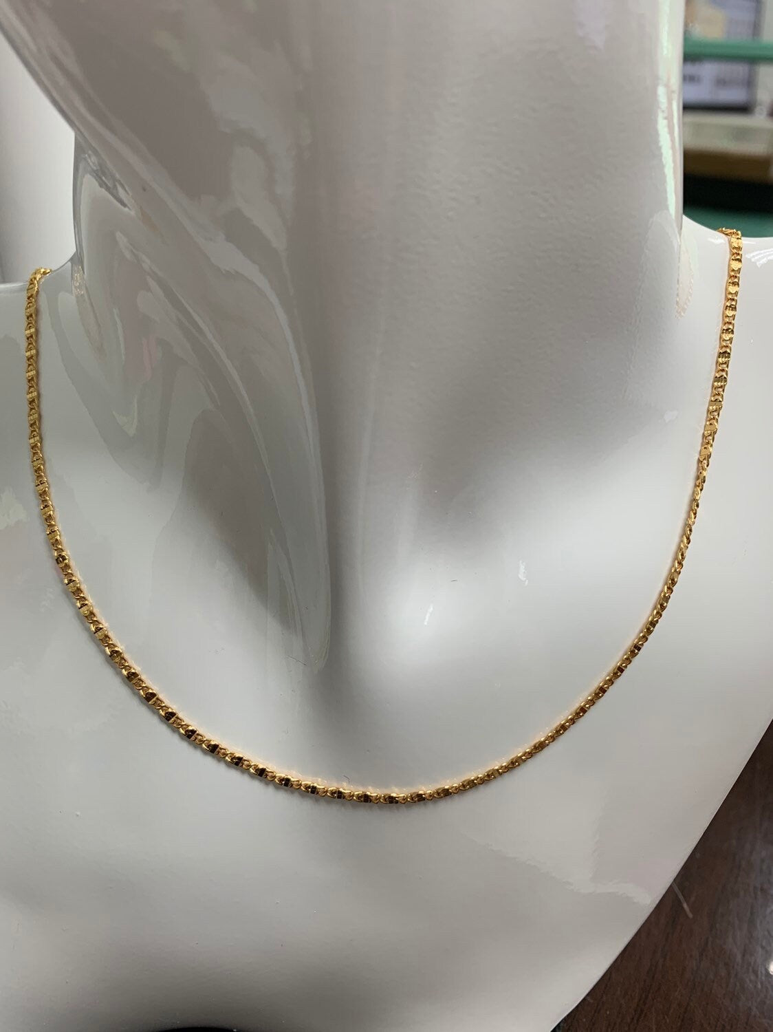 1pc Dainty 18.0'' Ready to Use 24K Gold Unique Necklace Chain, Plate Lock Chain Delicate Necklace, Perfect for Pendant Necklace, 311