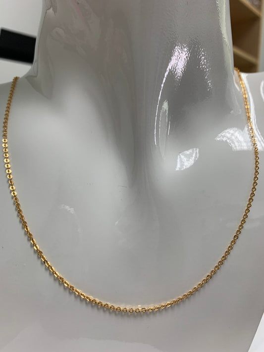 1pc 17.0'' Ready to Use 24K Gold Rolo Necklace Chain, Layering O Chain Dainty Necklace, For Pendant Charm Necklace, CN-316