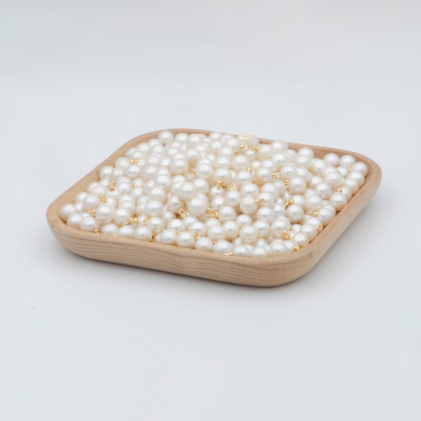 9MM Fresh Water Pearl charm with 14K Gold filled Ball Pin, Round off-round Shape Natural Pearls for bracelet earring bracelet Supply, P-1823