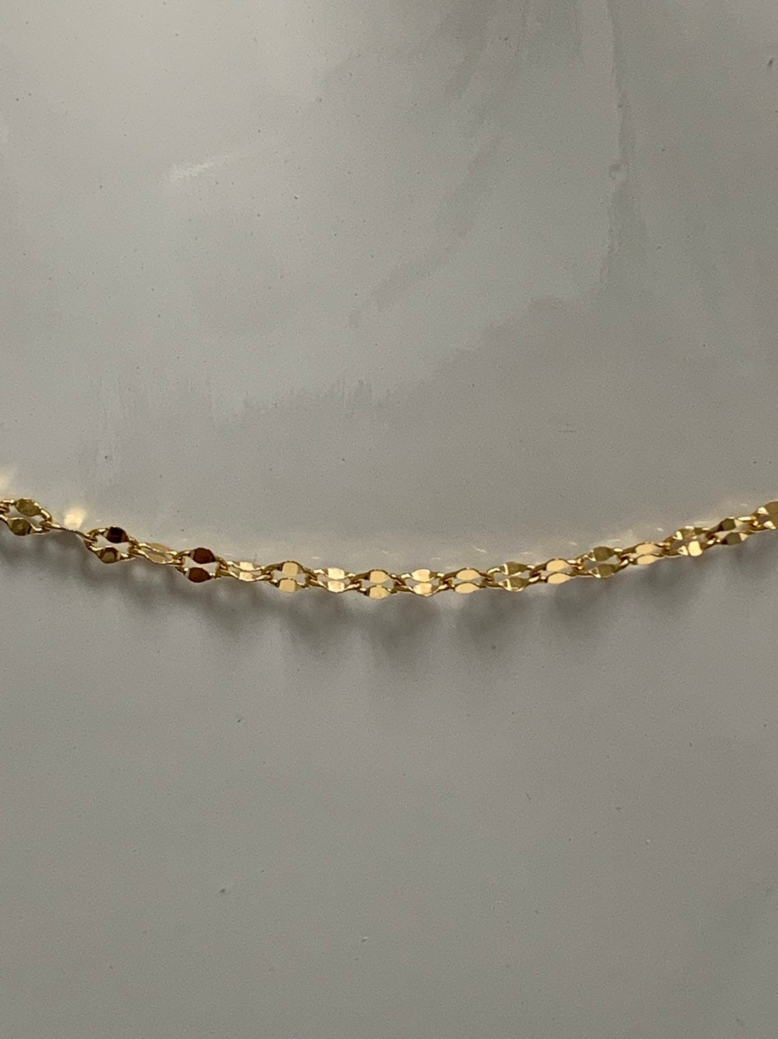 1pc Dainty 17.5'' Ready to Use Round Gold Unique Necklace Chain, Light Plate Lock Chain Delicate Necklace, Perfect for Pendant Necklace, 327