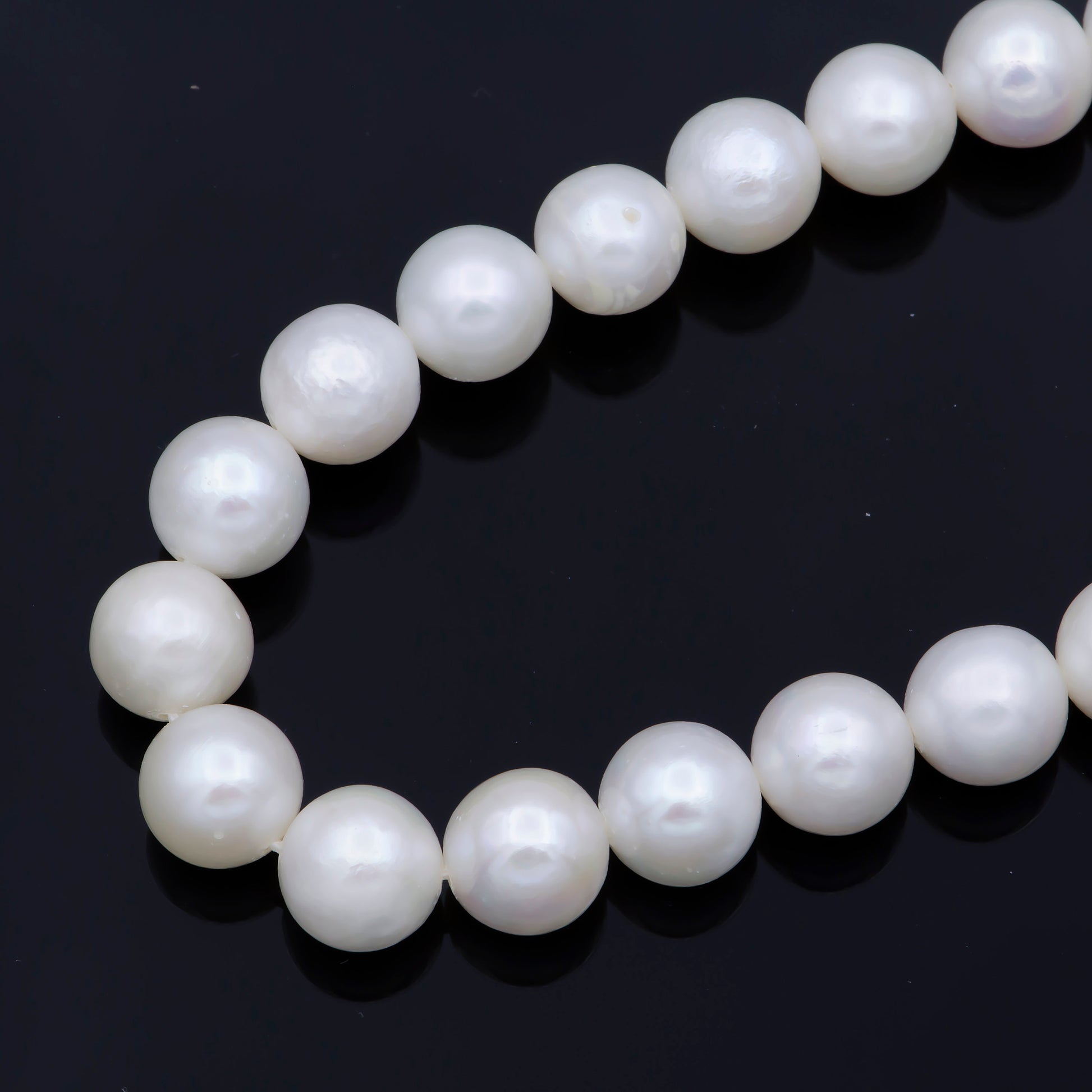 8mm Full Strand AAA Genuine High Quality Luster Natural White Freshwater Pearl Beads,Genuine Cultured Round White Freshwater Pearls