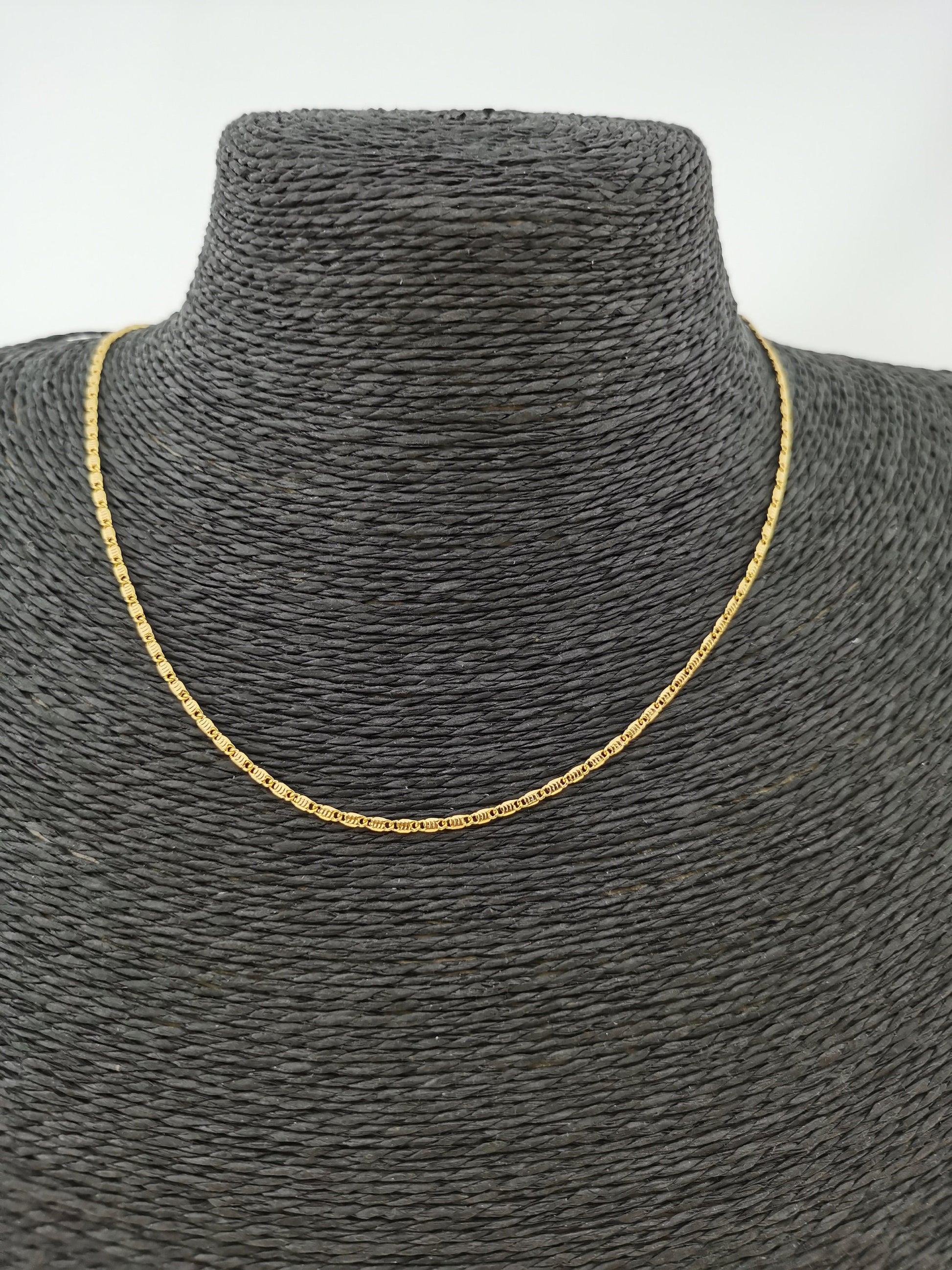 1pc Dainty 17.0'' Ready to Use Gold Unique Necklace Chain, Plate Lock Chain Delicate Necklace, Perfect for Pendant Necklace, 332