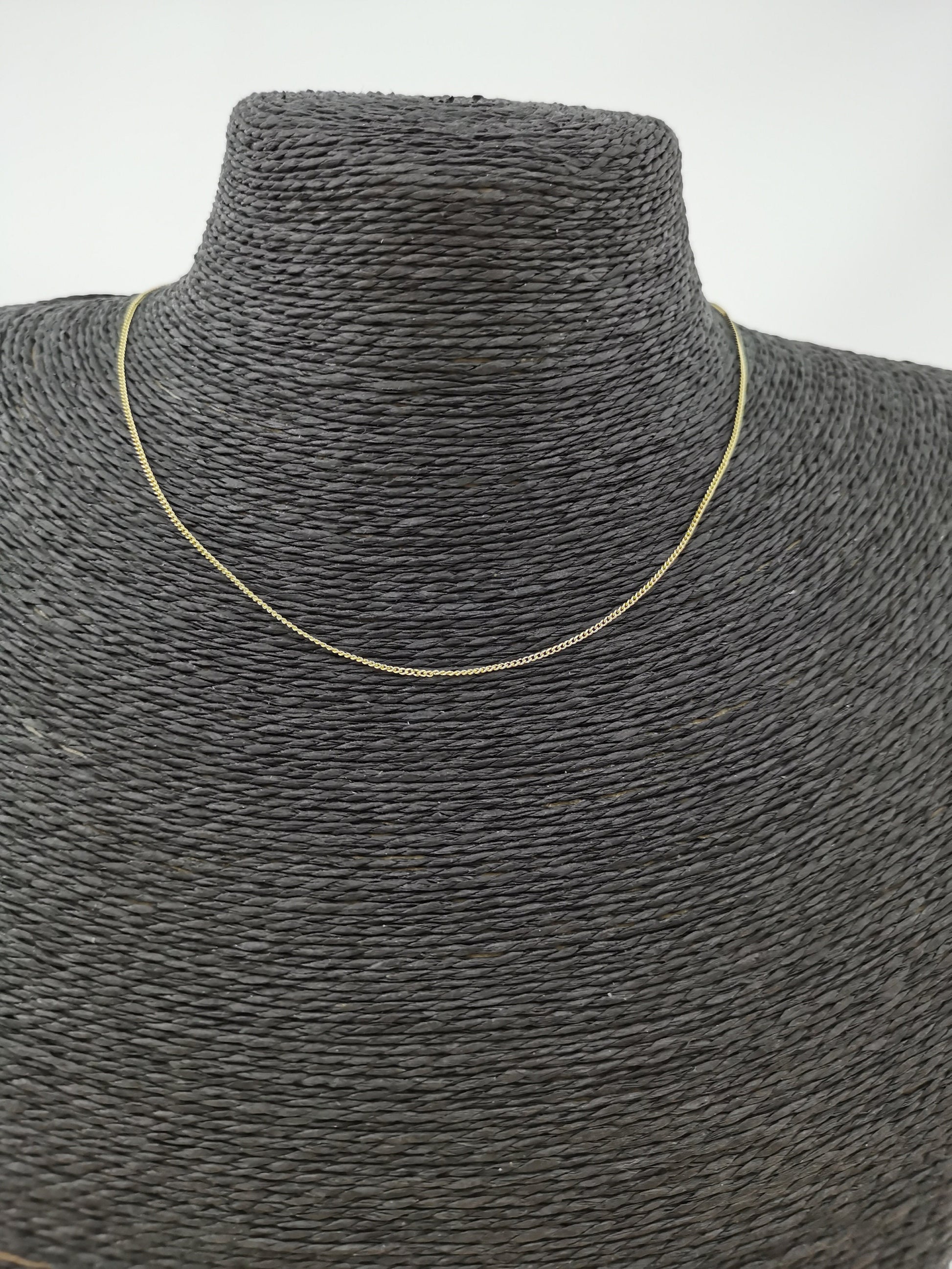 1pc17.5'' Ready to Use Gold Cuban Curb Necklace Chain, Layering Curb Chain Dainty Necklace,For Pendant Charm Necklace Making, 356