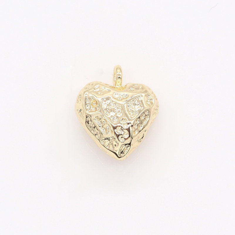 Mini Heart Pendant , Rustic Gold heart Charm add on charm mix charm for bracelet necklace earring Supply -162