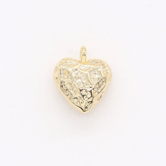 Mini Heart Pendant , Rustic Gold heart Charm add on charm mix charm for bracelet necklace earring Supply -162
