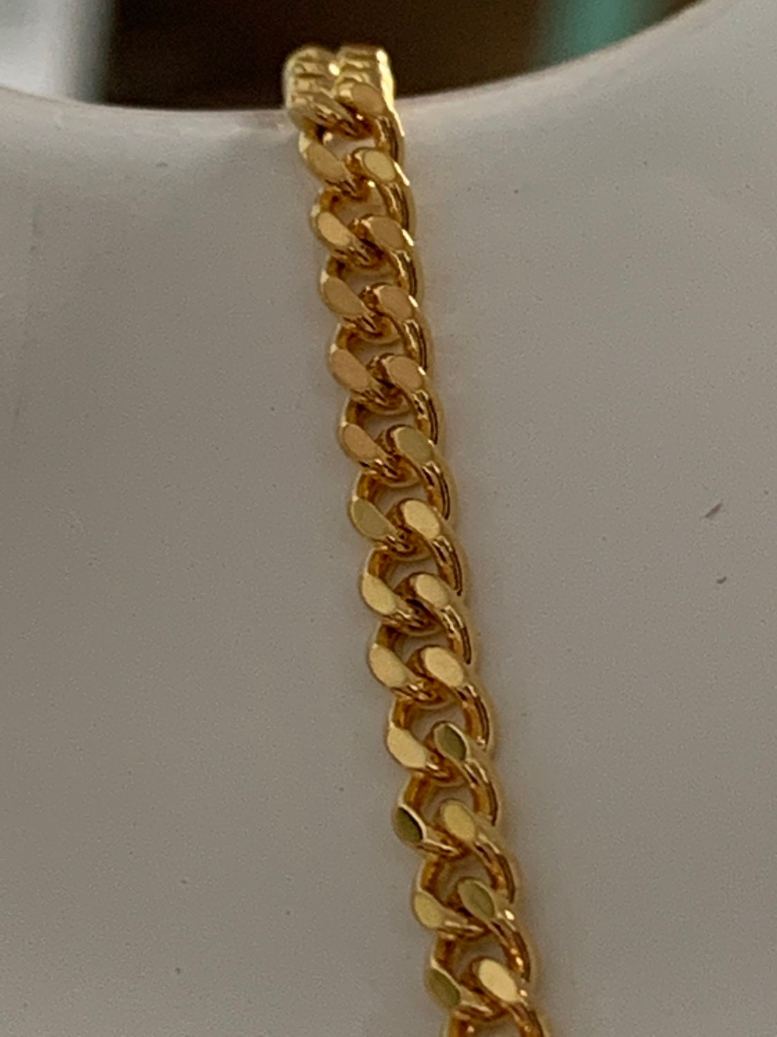 1pc 17.5'' Width is 2.8mm Ready to Use 24K Gold  Cuban Curb Necklace Chain, Layering Curb Chain  Necklace, Lobster Clasp,CN - 364