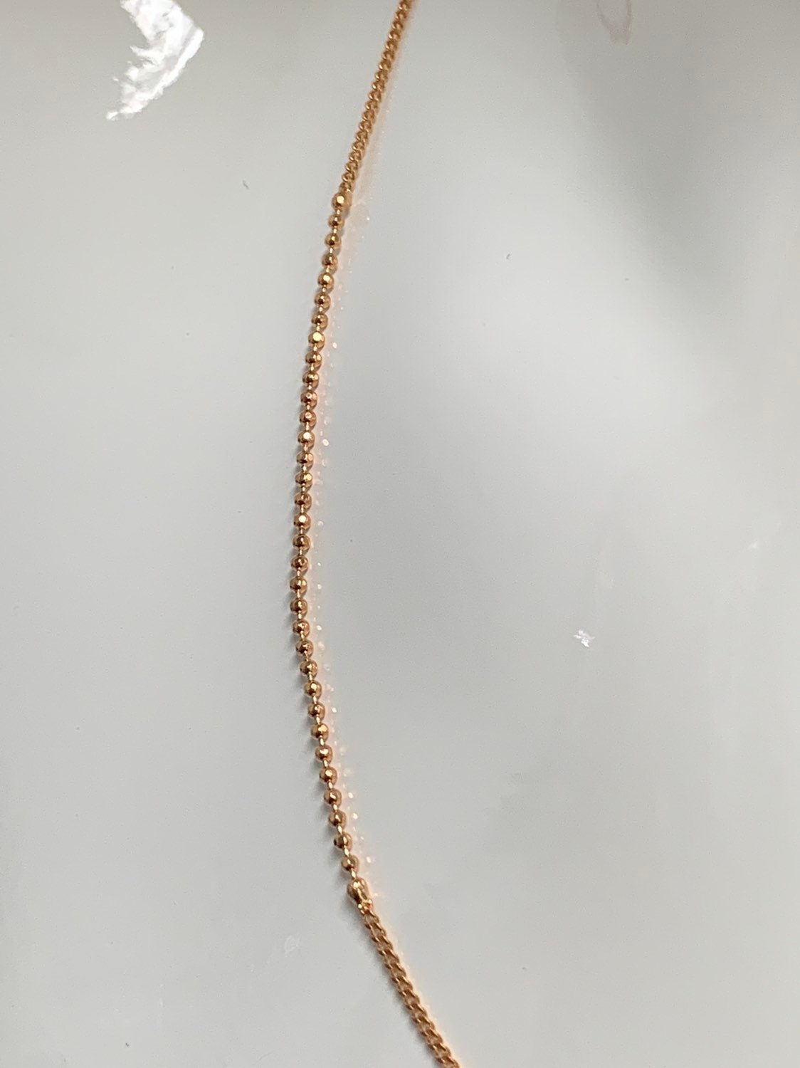1pc 18'' Unique Ready to Wear 18K Gold Bead-Cuban Necklace Chain, Layering Beaded Chain, Dainty Beaded Necklace, For Charm & pendant , 372