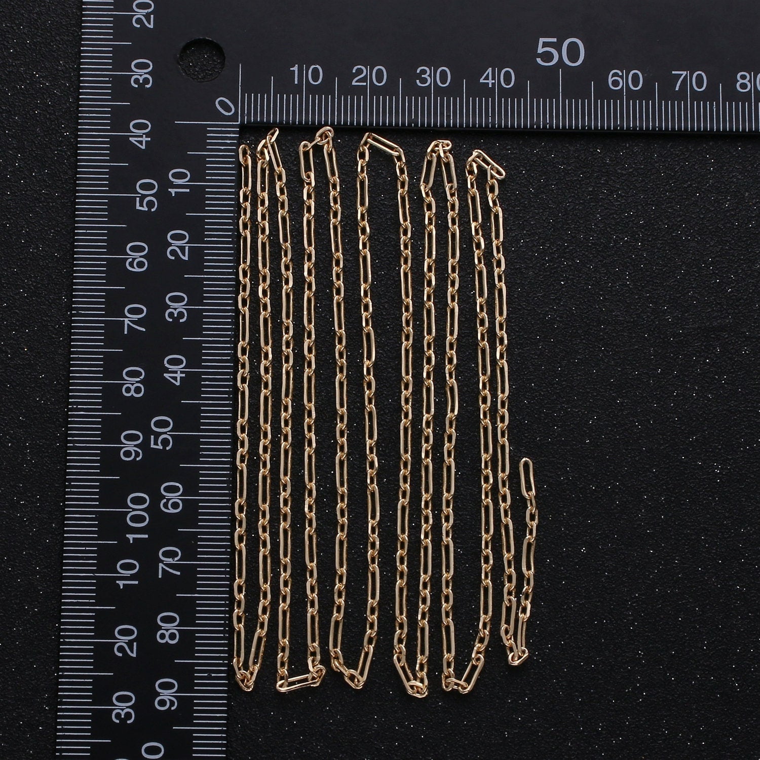 Gold Long Rolo Olympiad Cable Paperclip Chain by Yard, Link Cable Thin Elongate Chain, Slender Dainty Wholesale bulk Roll Chain, Roll-249