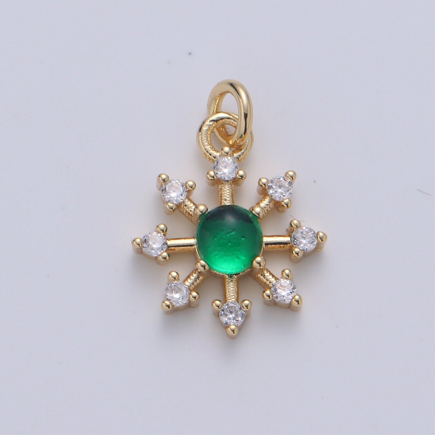 Mini Green Orb Golden Sun charm Pendant Sun Rays Gold Sunshine Sky Celestial Polaris Wholesale Bulk Charms Jewelry -691