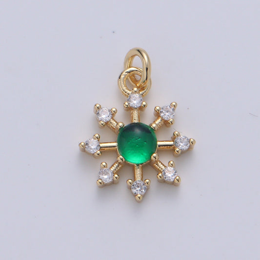 Mini Green Orb Golden Sun charm Pendant Sun Rays Gold Sunshine Sky Celestial Polaris Wholesale Bulk Charms Jewelry -691