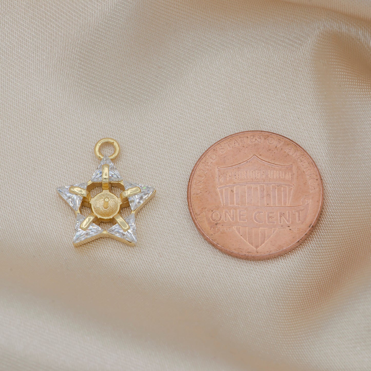 Mini Gold Star Charm Cubic STAR Charm Celestial Pendant Dangle Charms for Bracelet Necklace Earring Supply Component -523