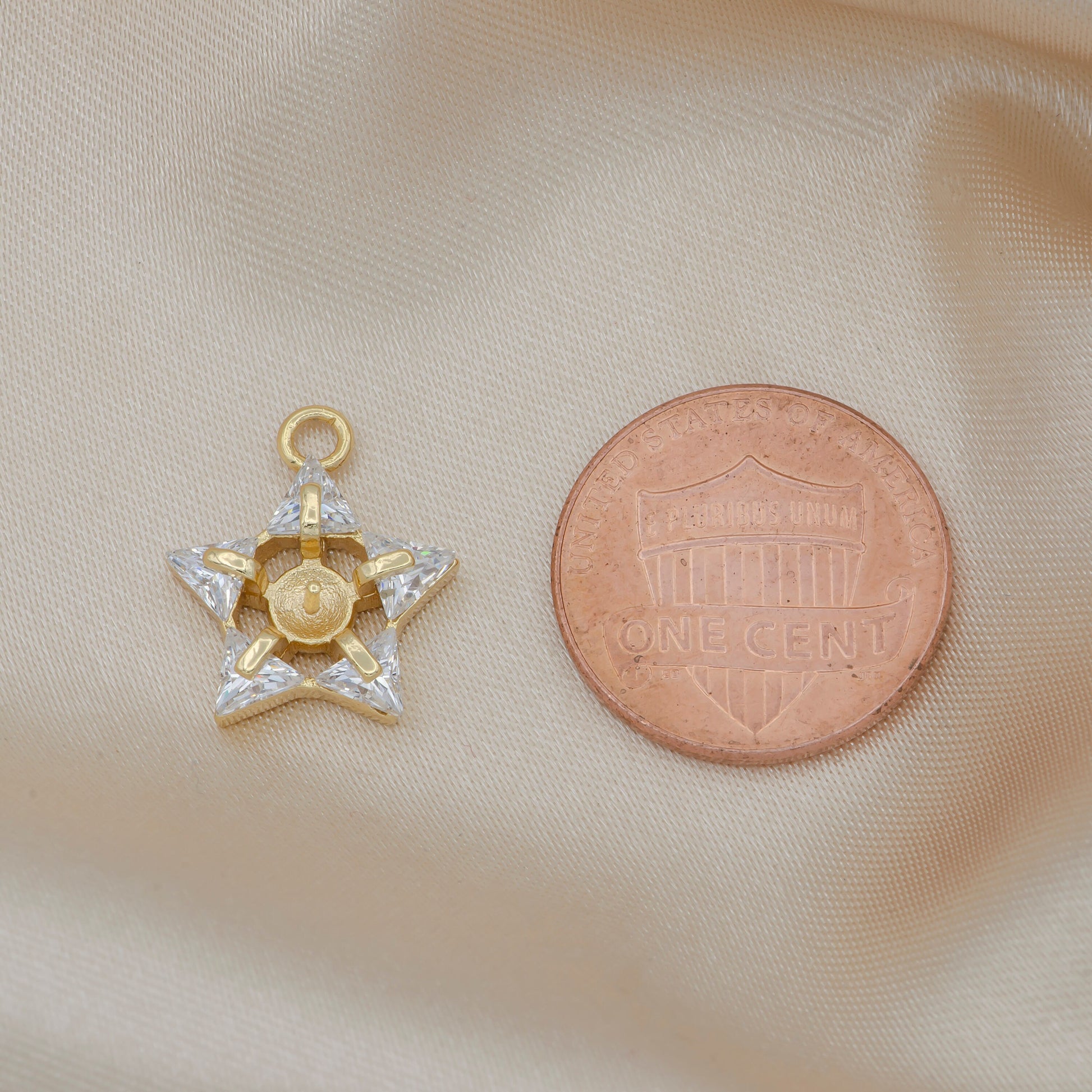 Mini Gold Star Charm Cubic STAR Charm Celestial Pendant Dangle Charms for Bracelet Necklace Earring Supply Component -523