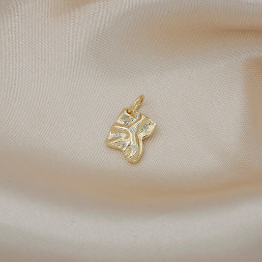 Tiny Gold Rustic Charm Mini Paper Design charm for Bracelet Earring Necklace Supply -552
