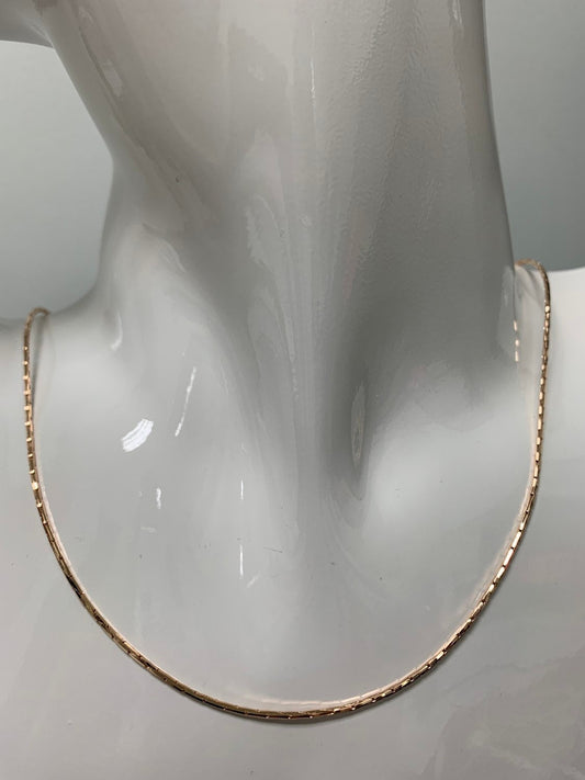 1pc 17.5' Ready to Wear 18K Gold Retangular box Necklace Chain, Layering Box Chain Bold Necklace, For Pendant Charm Necklace Making, 390