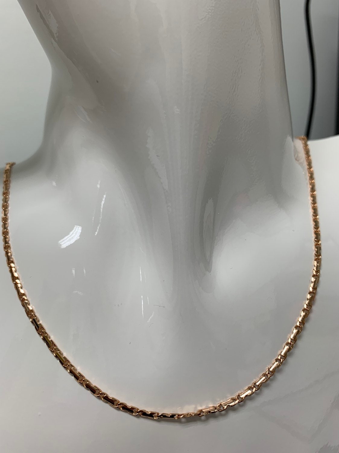1pc 18'' Ready to Use 18K Gold Filled Unique Necklace Chain, Layering Plate Lock Chain Dainty Necklace, Perfect for Pendant Charm 385