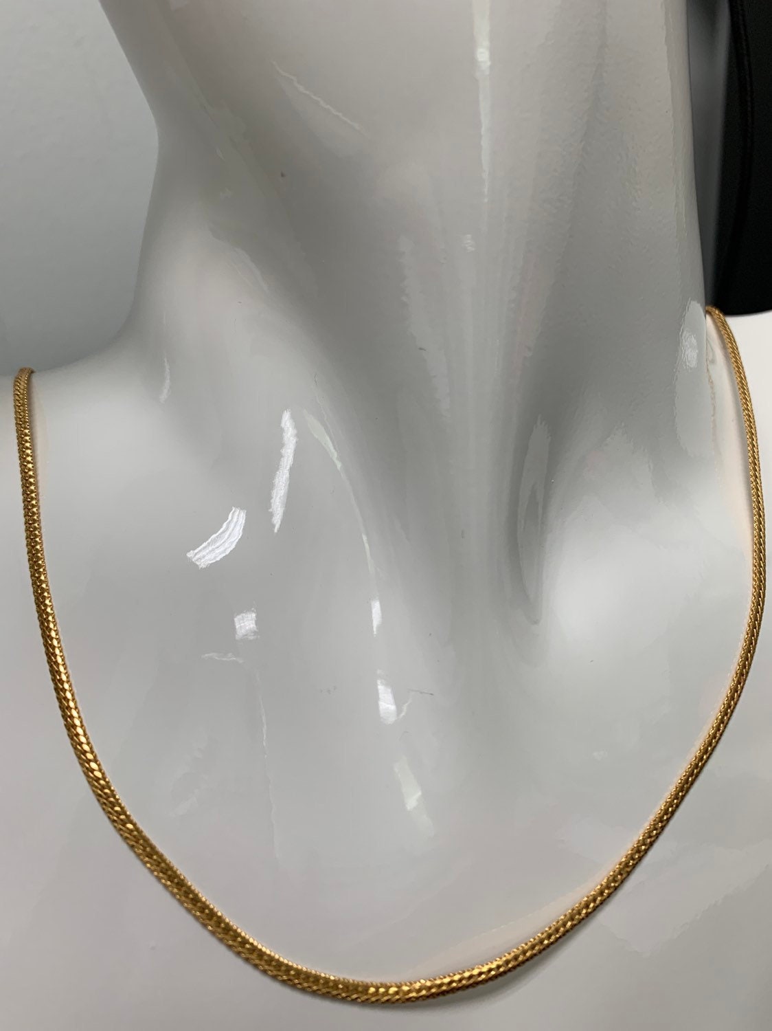 1pc 23.5'' Ready to Use Gold Franco Wheat Necklace Chain, Layering Unique Chain Bold Necklace, Perfect for Pendant Charm Necklace, 418