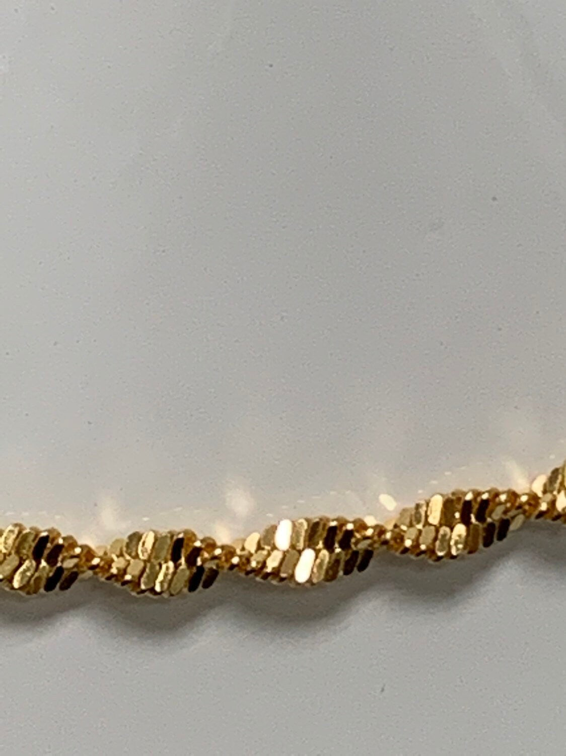 1pc 17.7'' Ready to Use Gold Twisted Necklace Chain, Layering Singapore Chain Dainty Necklace, For Pendant Charm Necklace Making, WA-414