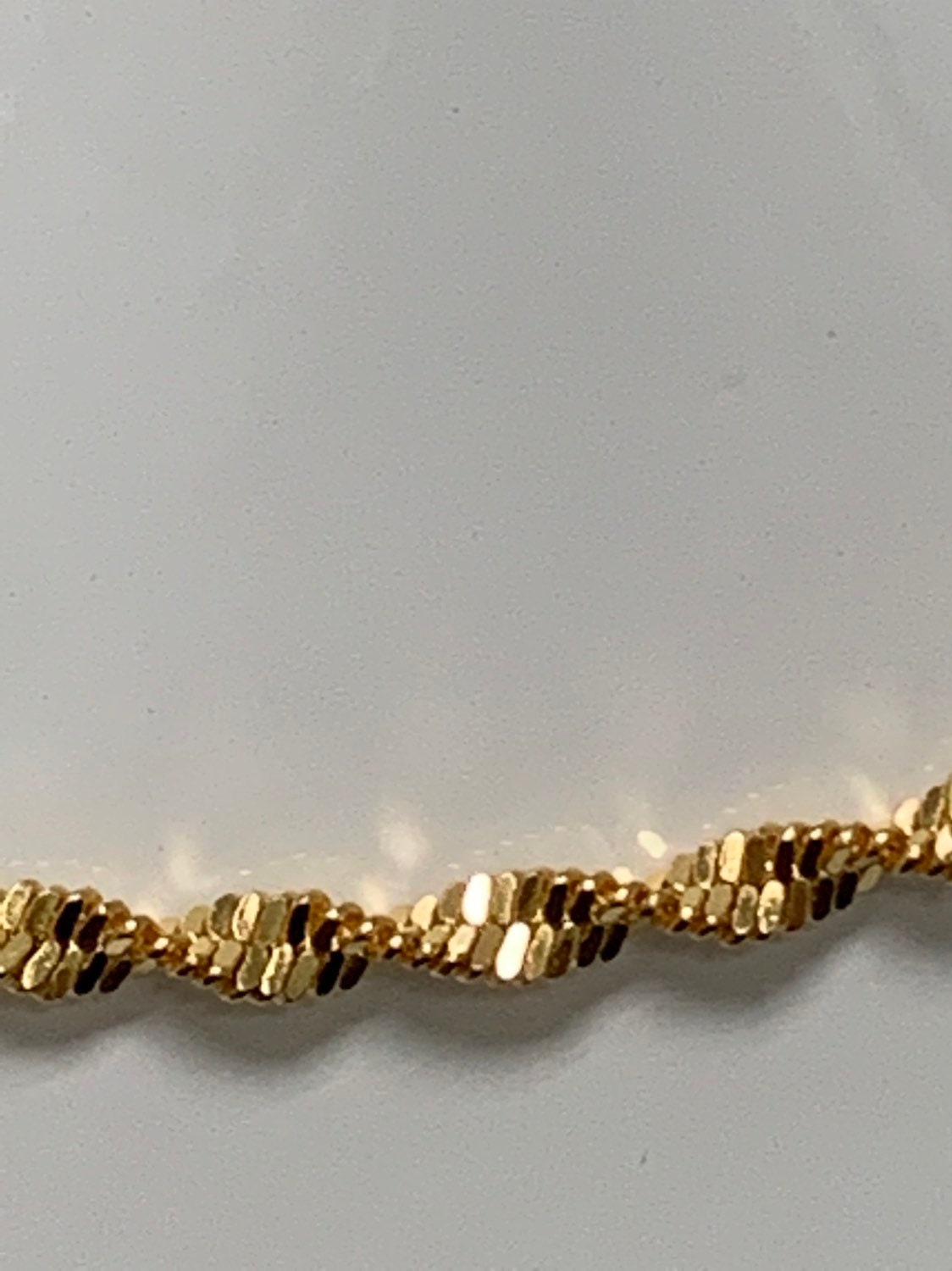 1pc 17.7'' Ready to Use Gold Twisted Necklace Chain, Layering Singapore Chain Dainty Necklace, For Pendant Charm Necklace Making, 367