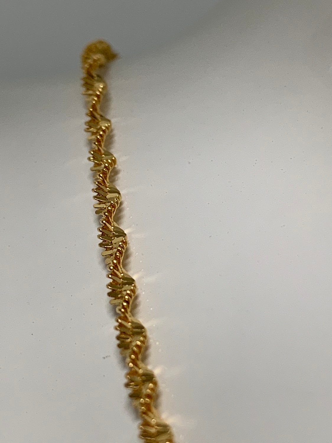 1pc 17.7'' Ready to Use Gold Twisted Necklace Chain, Layering Singapore Chain Dainty Necklace, For Pendant Charm Necklace Making, WA-414