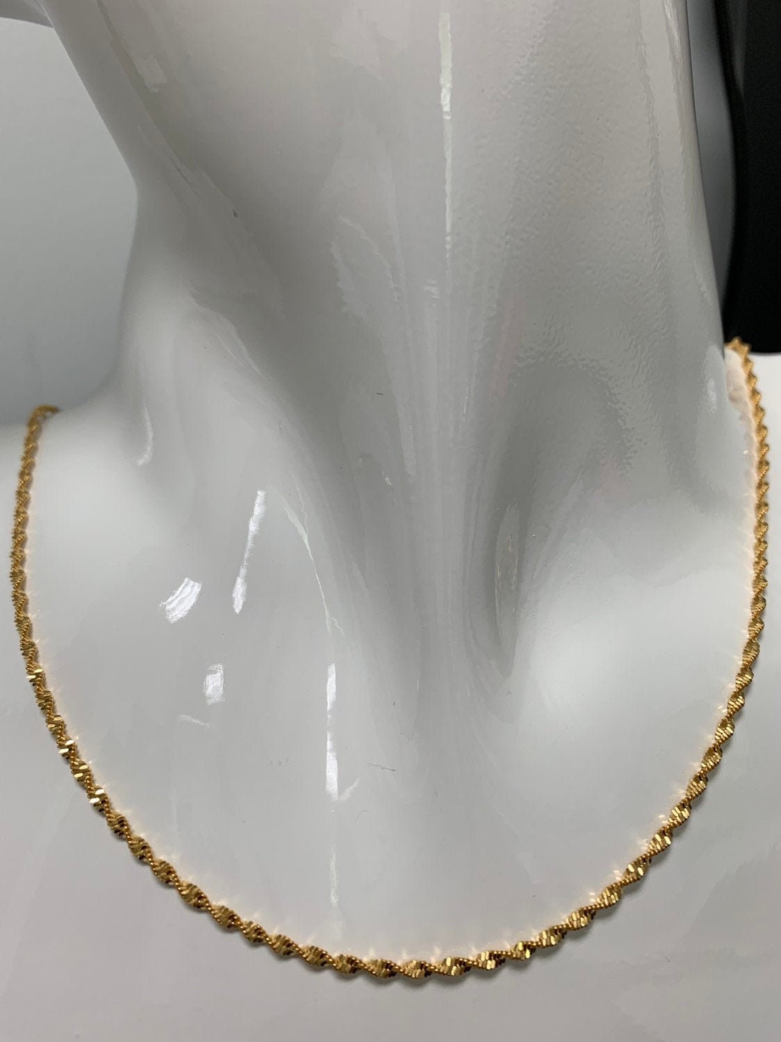 1pc 17.7'' Ready to Use Gold Twisted Necklace Chain, Layering Singapore Chain Dainty Necklace, For Pendant Charm Necklace Making, WA-414