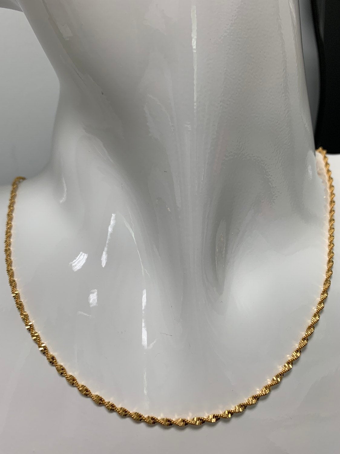 1pc 17.7'' Ready to Use Gold Twisted Necklace Chain, Layering Singapore Chain Dainty Necklace, For Pendant Charm Necklace Making, 367