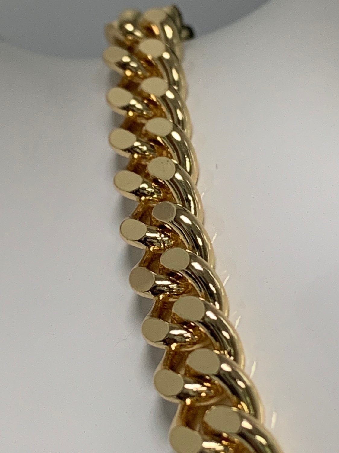 14K Gold Filled 6.4mm Cuban Curb Chain by Yard, Cuban Curb Chain, Wholesale bulk Roll Chain for DIY Craft, Thickness 2.2mm,Roll-398